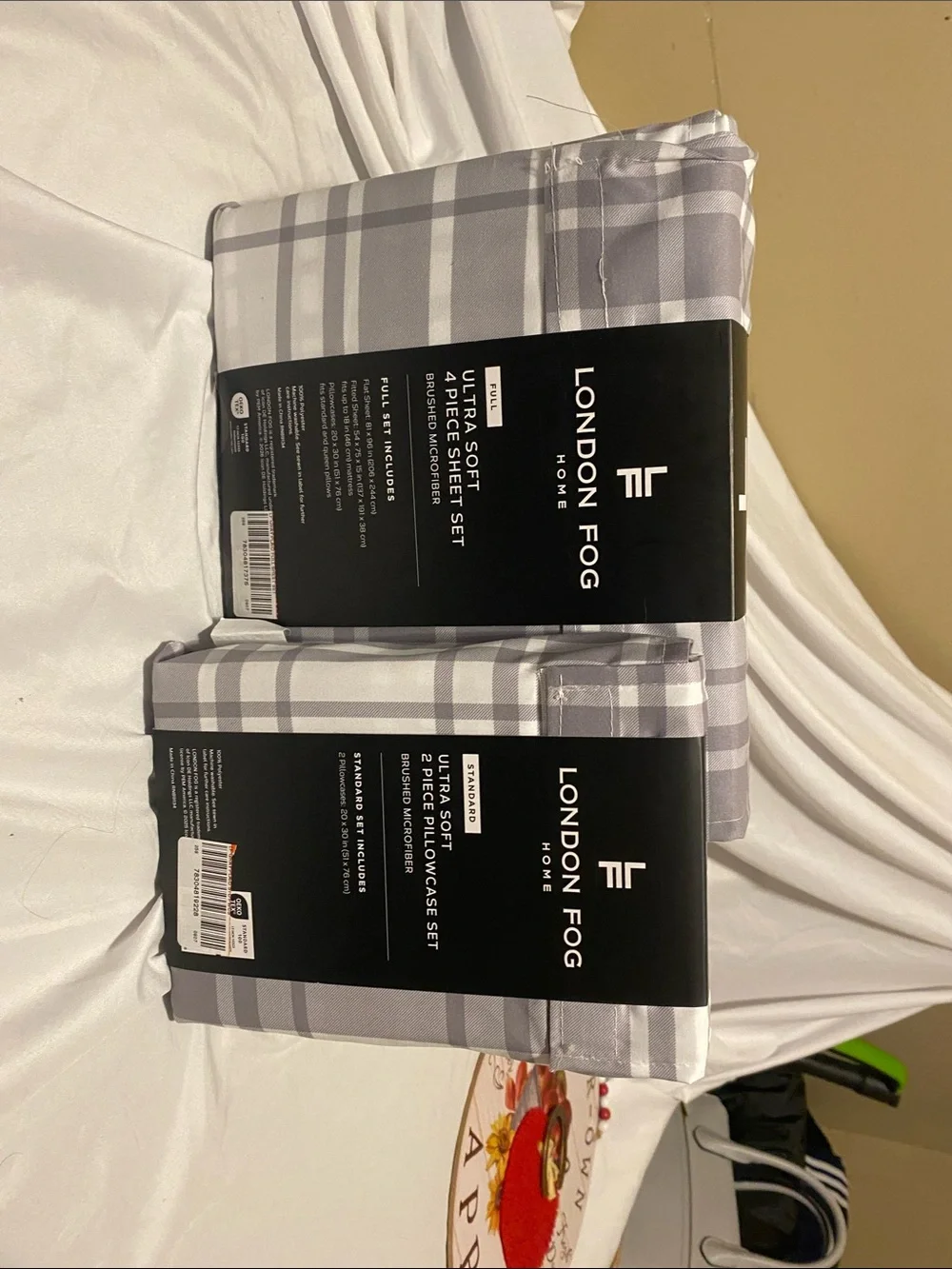London Fog Grey Plaid Ultra-Soft Brushed Microfiber Sheet Set